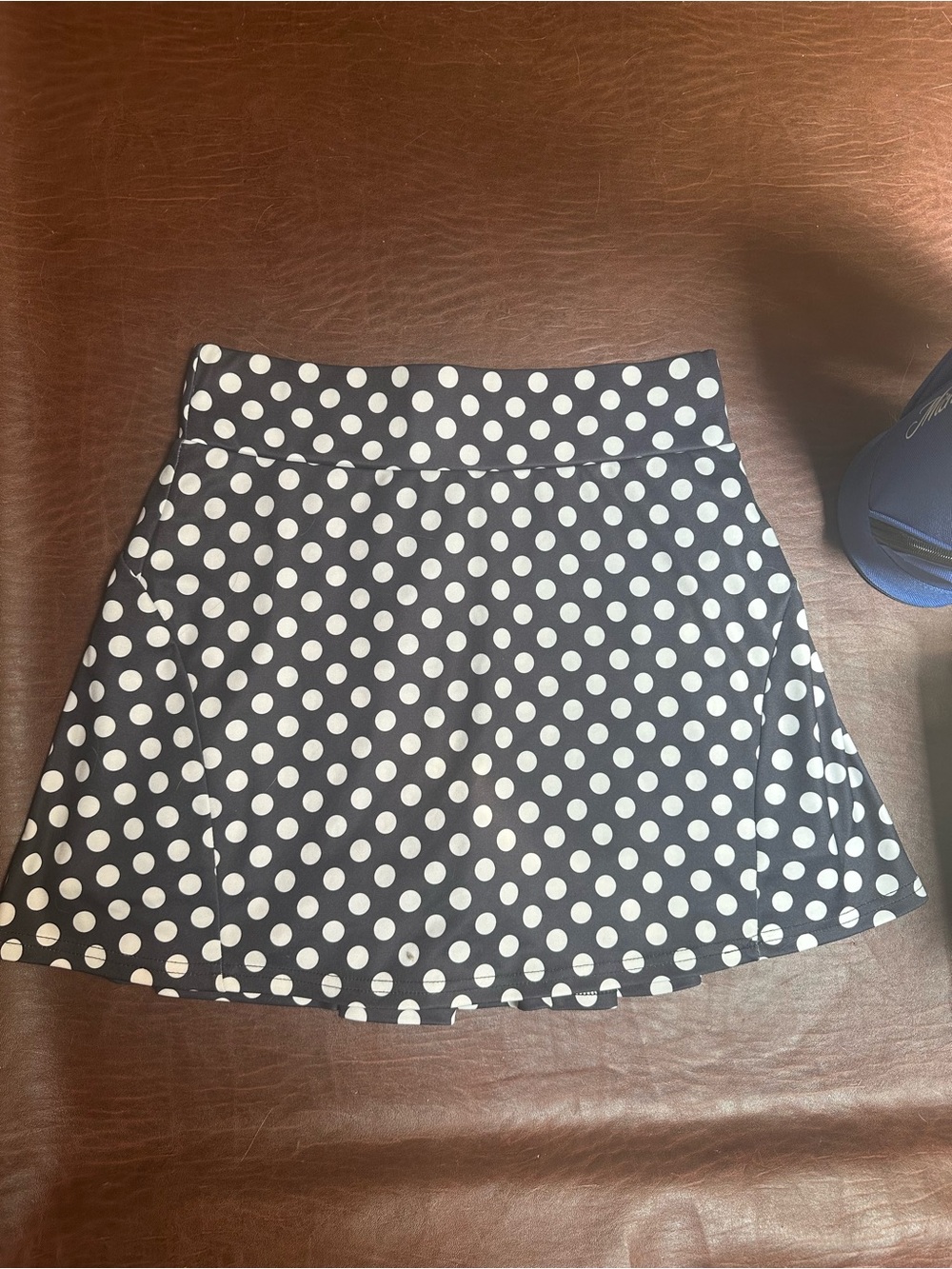 Polka Dot A-Line Skort - Black & White with pockets